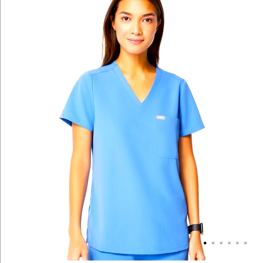 FIGS ceil blue Catarina one pocket scrub top L